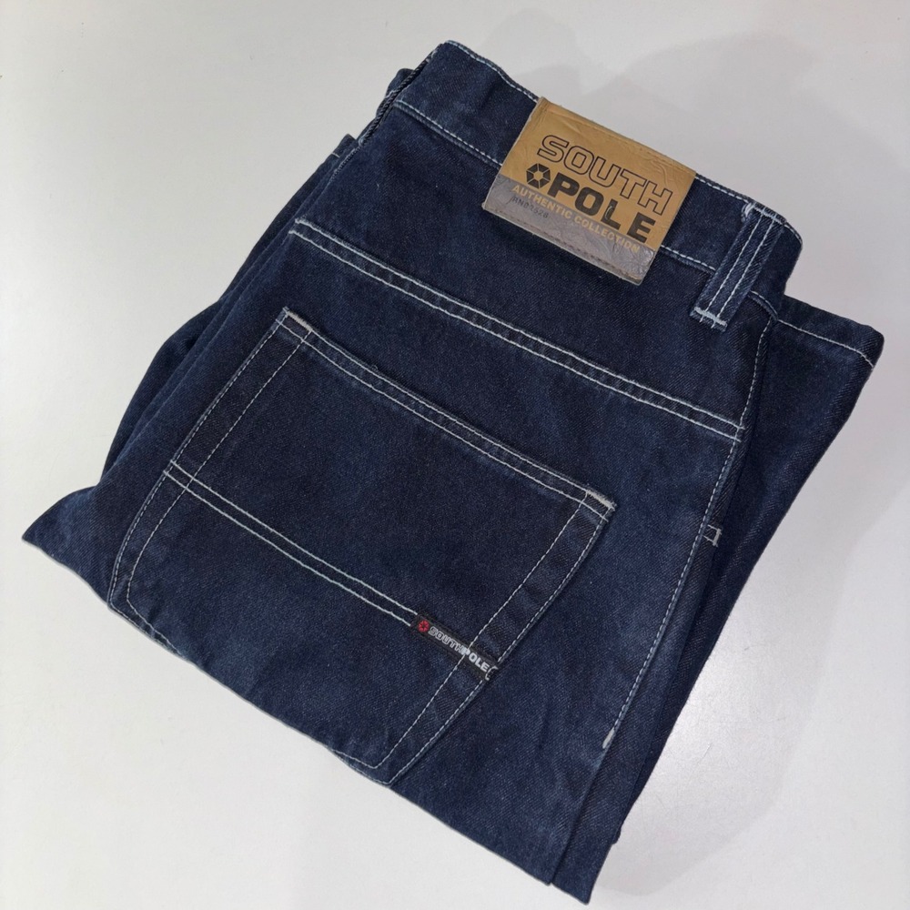 Southpole Denim Shorts Men 38 Fits 36 Blue Dark Wash Baggy Loose Fit Hip Hop